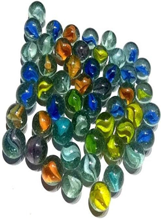 LUCKYMORDEN 100pcs - Glass Playing Balls - kanche - goli - Traditional Indian Game - Glass Stones - Aquarium fillers - Gel Candle fillers 15mm- Multi Color for Children